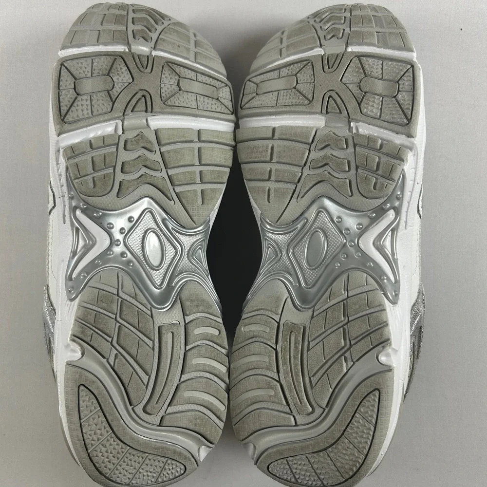 Vionic 23WALK 2.0 Shoes Womens 8.5 Wide White‎ Silver Leather Walking Sneakers